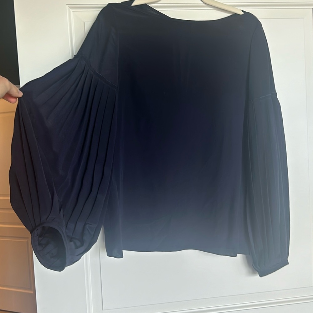 Lewit navy silk top, size S